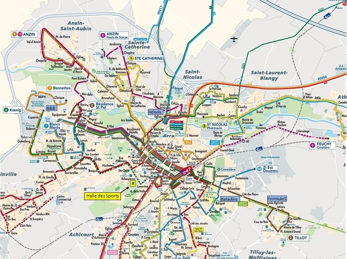 Лиль обществен транспорт картата